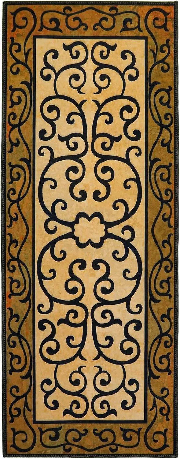 Frontgate Homefires Area Rug with Scrolls Runner Rug 21"x54"