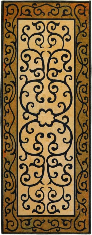 Frontgate Homefires Area Rug with Scrolls Runner Rug 21"x54"