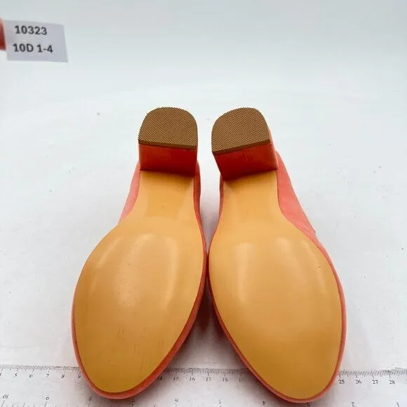 FSJ Light Orange Retro Classic Block Heels Pump Suede Round Toe DOrsay Shoes