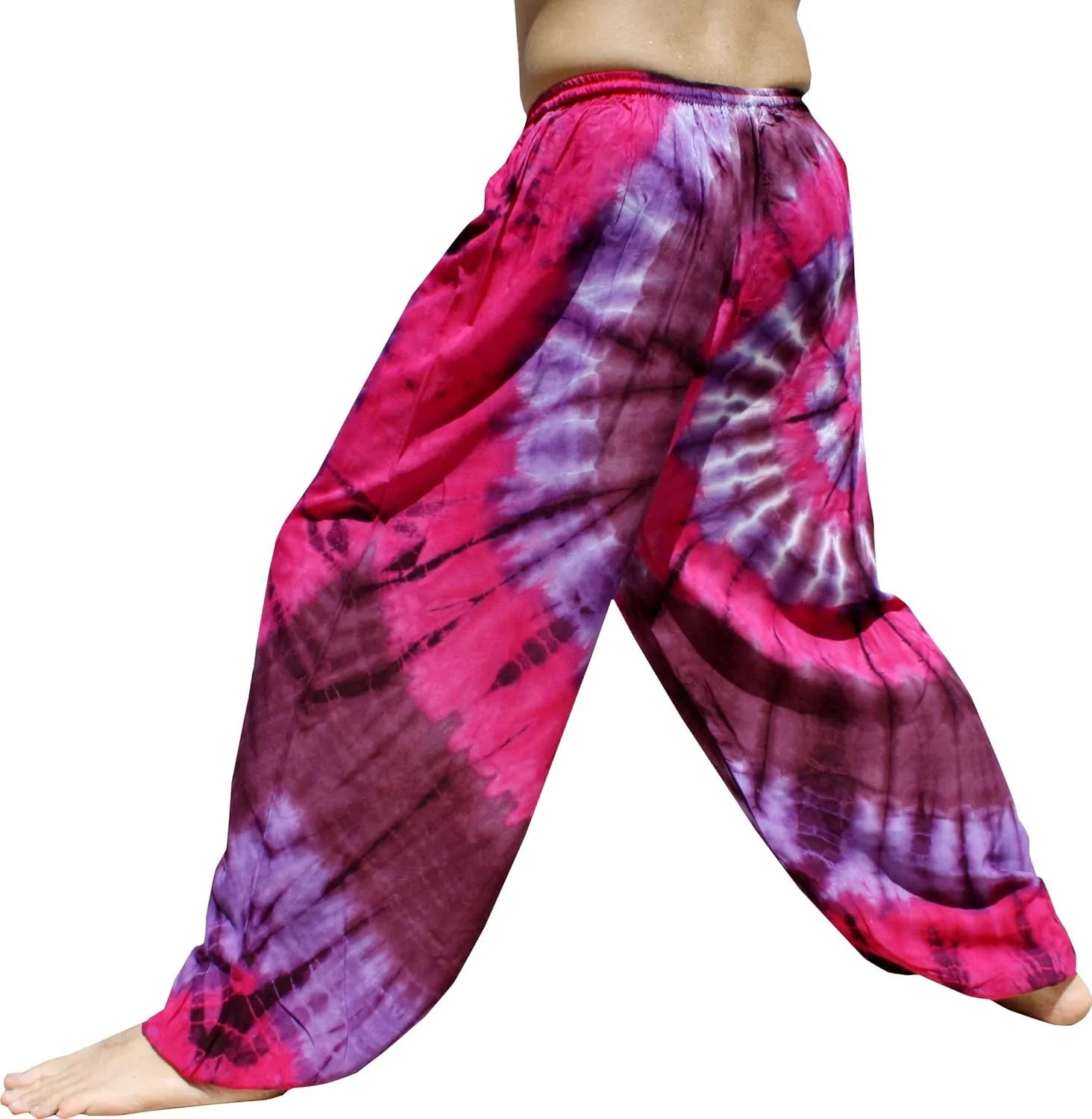 Full Funk Wide Breezy Leg Rayon Tie Dyed Elastic Waist Thin Summer Pants