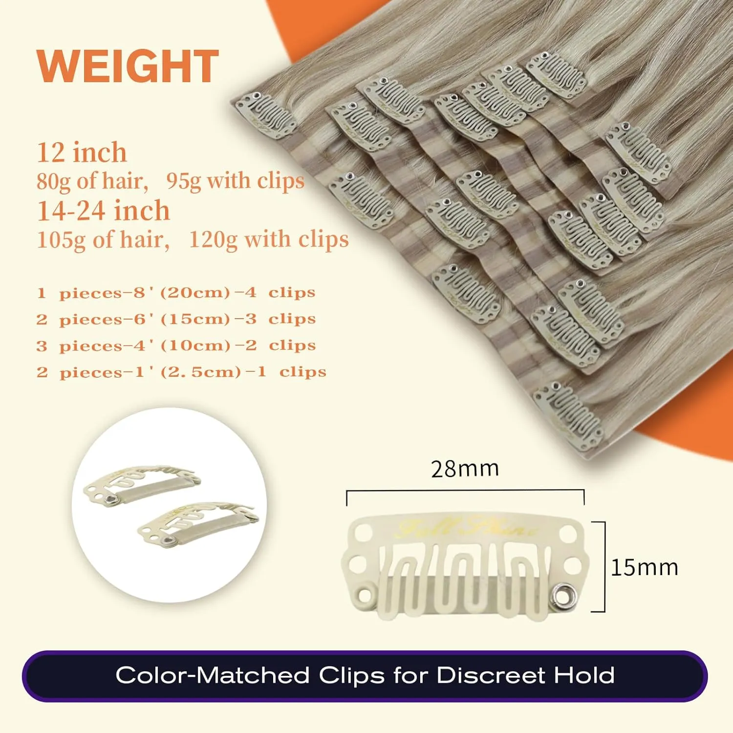 Full Shine Ash Blonde Clip in Extensions Human Hair 22 Inch Pu Weft Real Hair Clip in Extensions Ash Blonde Highlights Platinum Blonde Silky Straight Remy Hair Extensions Clip ins 8 Pcs 120 g