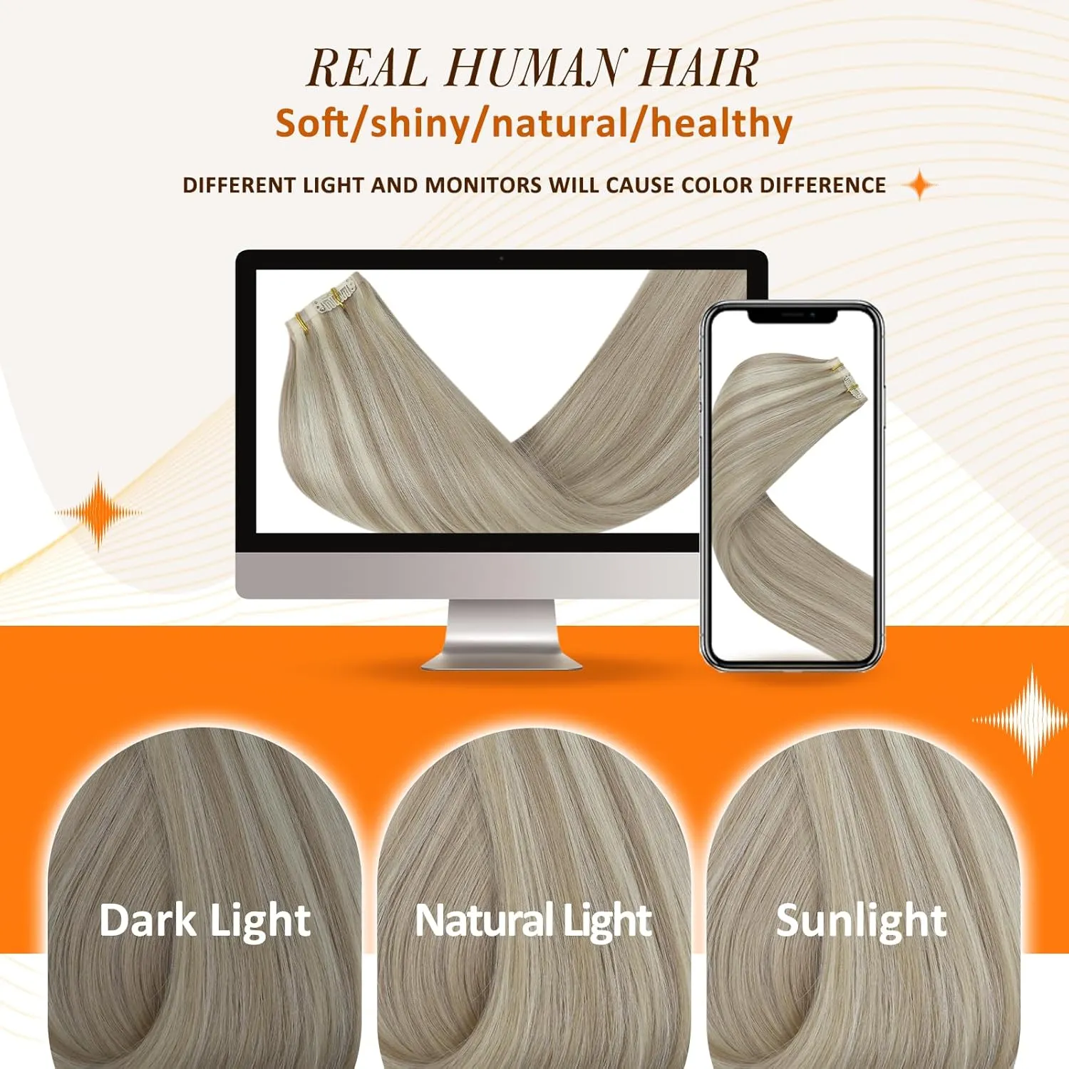 Full Shine Ash Blonde Clip in Extensions Human Hair 22 Inch Pu Weft Real Hair Clip in Extensions Ash Blonde Highlights Platinum Blonde Silky Straight Remy Hair Extensions Clip ins 8 Pcs 120 g
