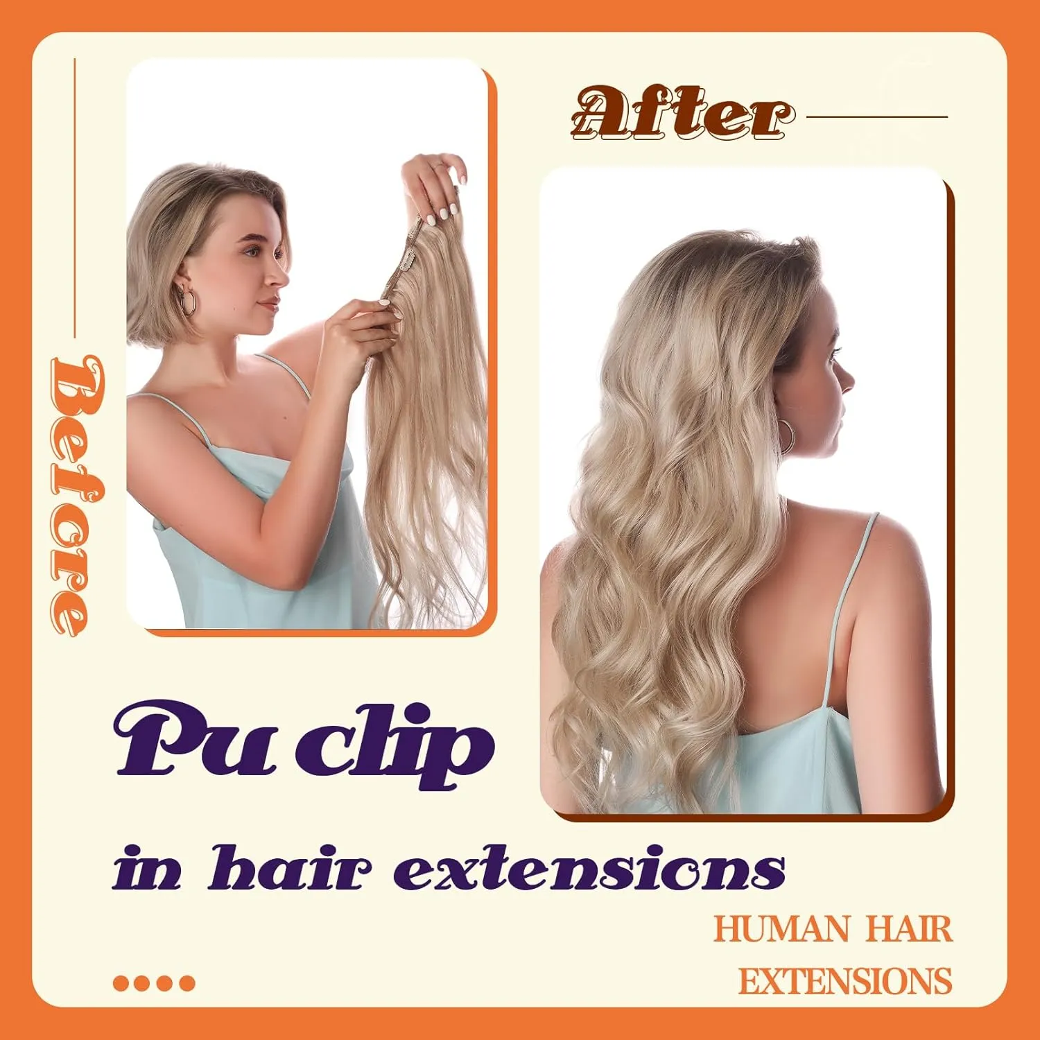 Full Shine Ash Blonde Clip in Extensions Human Hair 22 Inch Pu Weft Real Hair Clip in Extensions Ash Blonde Highlights Platinum Blonde Silky Straight Remy Hair Extensions Clip ins 8 Pcs 120 g
