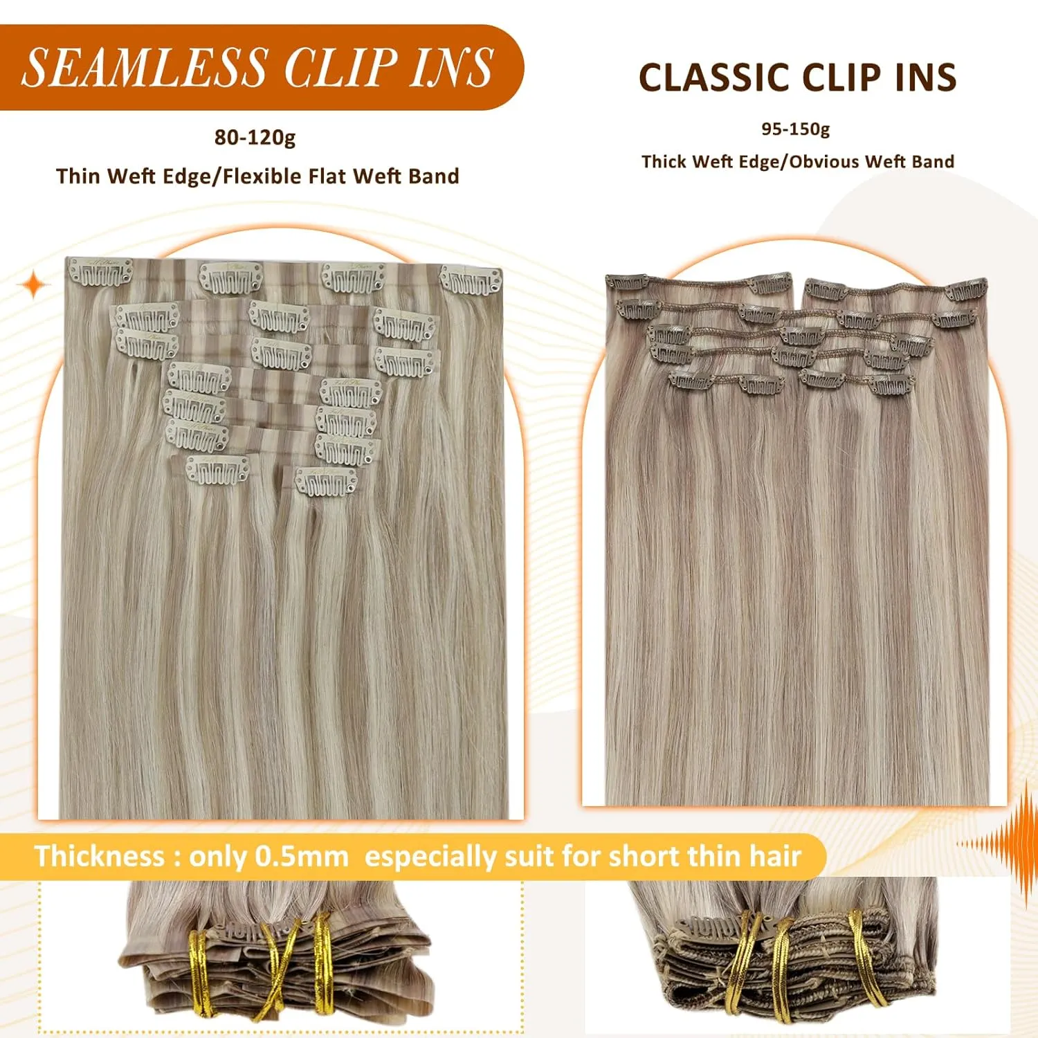 Full Shine Ash Blonde Clip in Extensions Human Hair 22 Inch Pu Weft Real Hair Clip in Extensions Ash Blonde Highlights Platinum Blonde Silky Straight Remy Hair Extensions Clip ins 8 Pcs 120 g