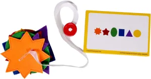 Fun and Function Button Pizzazz Fidget Toy Fidget Educational Toy Helps Kids with Color Recognition and Fine Motor Skills Challenges - 12 Colorful Shapes & Textures and 26 Pattern Cards - Ages 3 