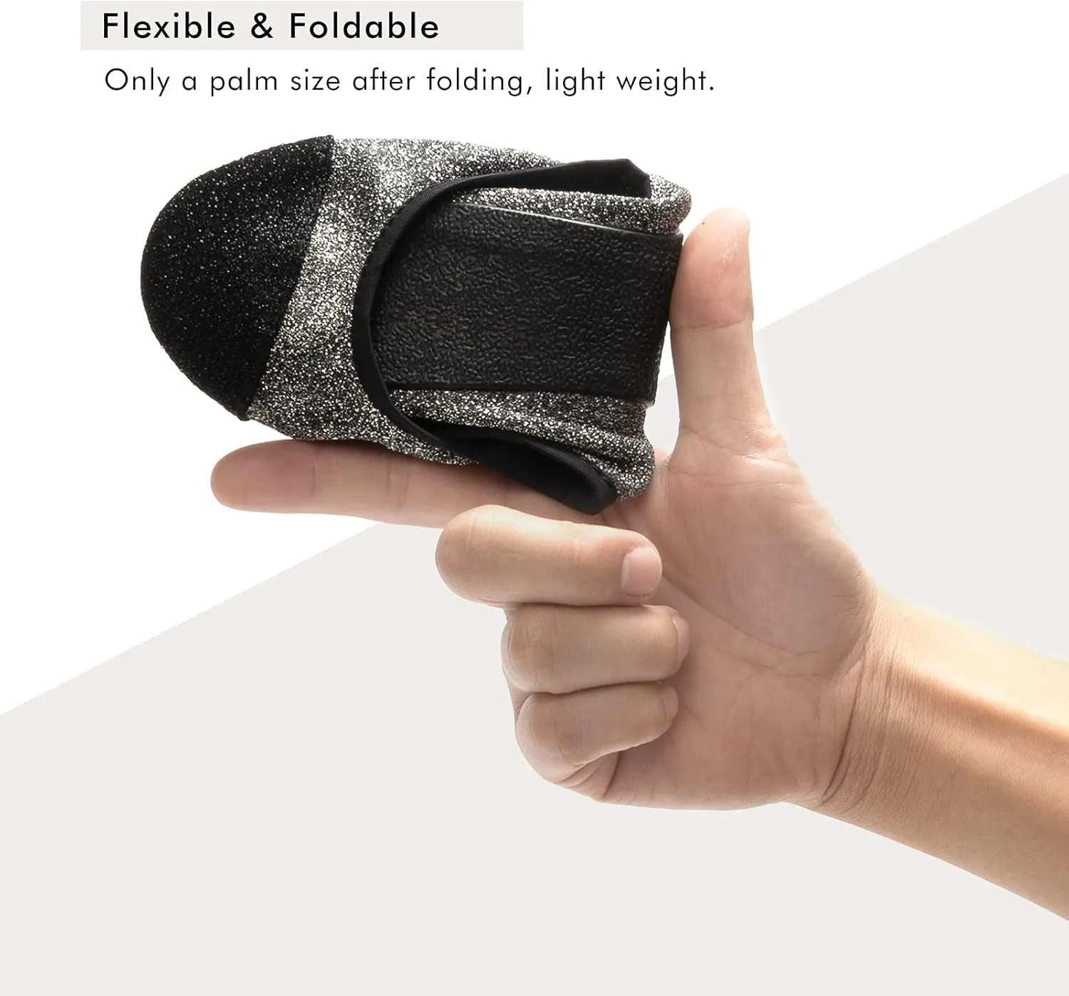 FUNKYMONKEY Foldable Ballet Flats for Women's, Comfortable Portable Travel Roll Up Walking Shoes