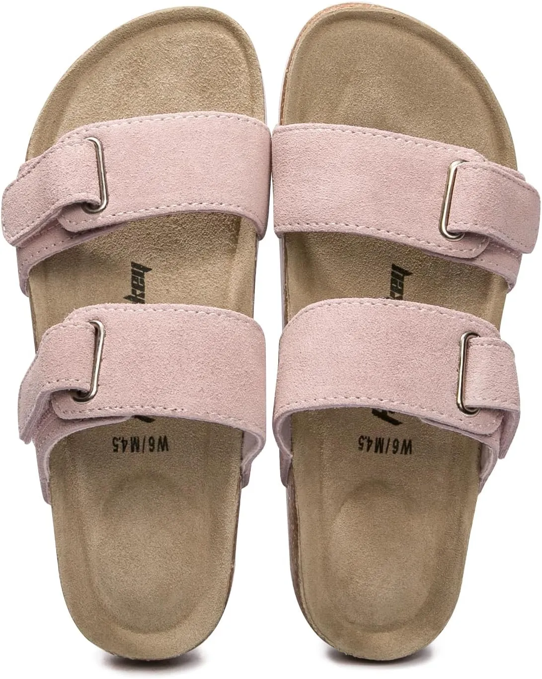 FUNKYMONKEY Unisex Slide Sandals Adjustable Double Buckle with Soft Footbed Comfort Slides for Women and Men