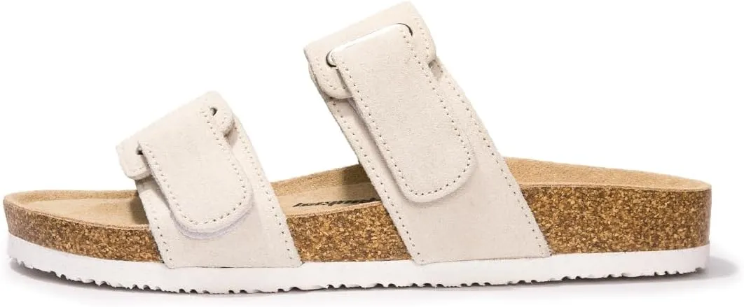 FUNKYMONKEY Unisex Slide Sandals Adjustable Double Buckle with Soft Footbed Comfort Slides for Women and Men