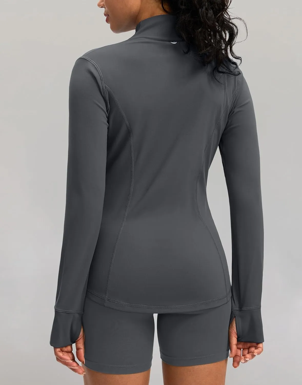 G Gradual Women's Zip Up Workout Jackets with Pockets Slim Fit Cottony Soft Jacket for Running Athletic Yoga