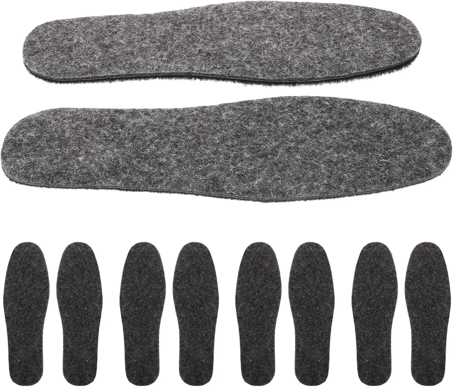 Gatuida 5 Pairs Wool Felt Insoles Winter Warm Shoe Inserts Boots Slippers Shoe Liners Heated Shoe Insoles Warm Lambs Wool Insoles for Men Women Size 38