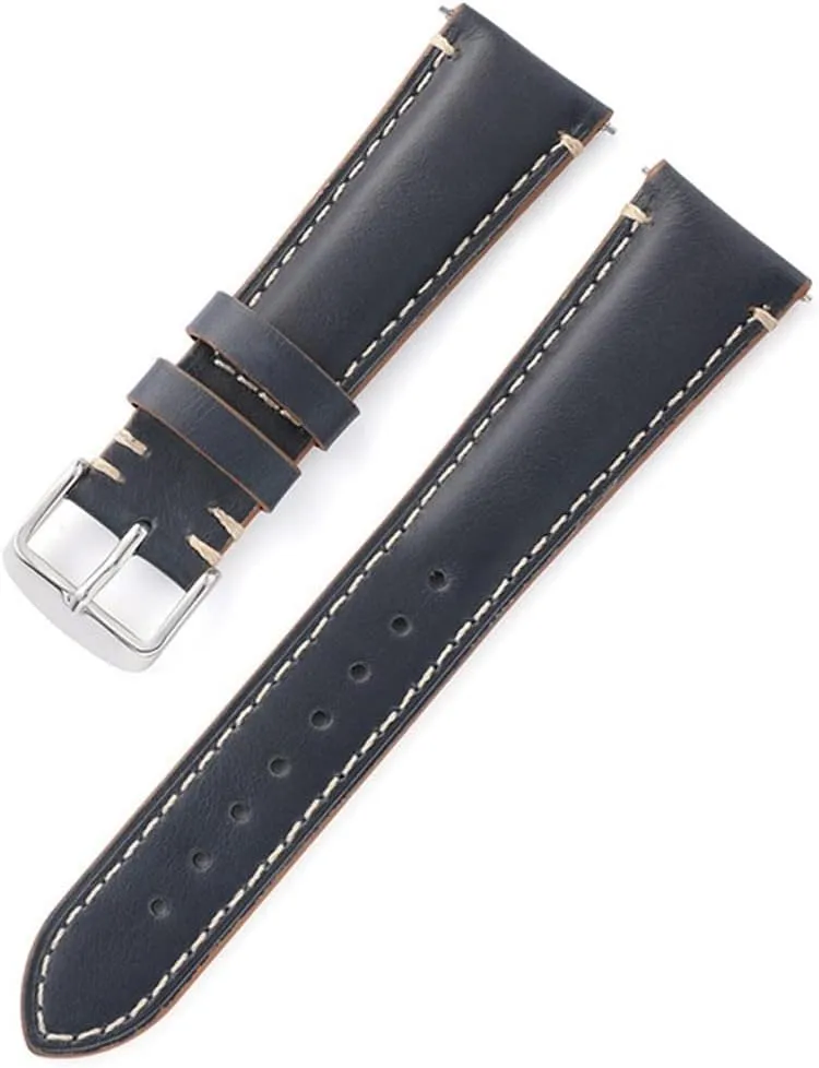 Genuine Leather Strap Watch Accessories Watchband for Watch Watch Strap(D,24mm)