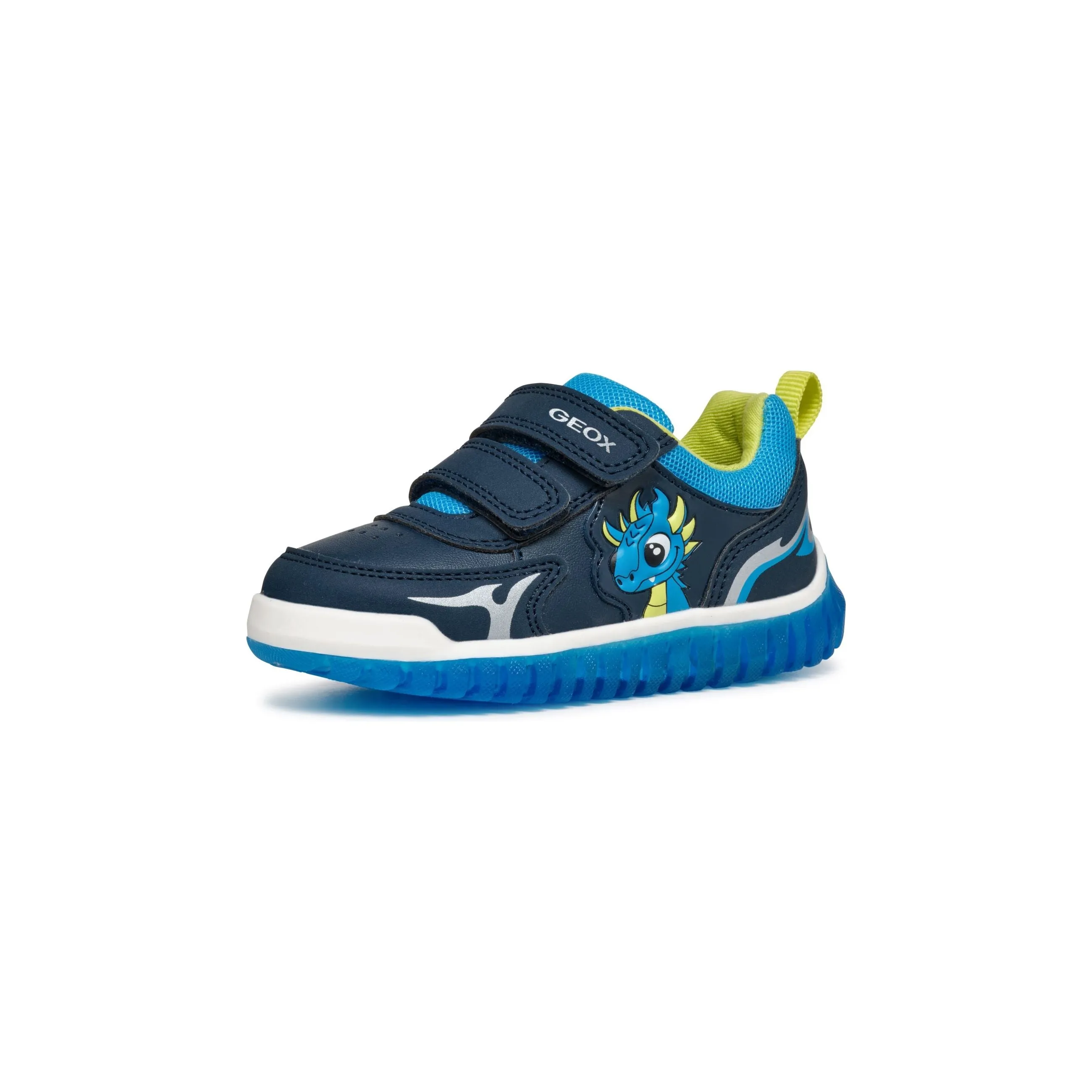 GEOX Lightyloo(Nintendo) - Children's Velcro Trainer with Lights in Navy/Blue