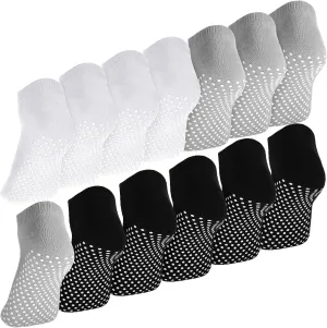 Geyoga 13 Pairs Pilate Grippers Socks for Women Non Slip Yoga Ballet Barre Non Skid Socks for Men House Workout Sports