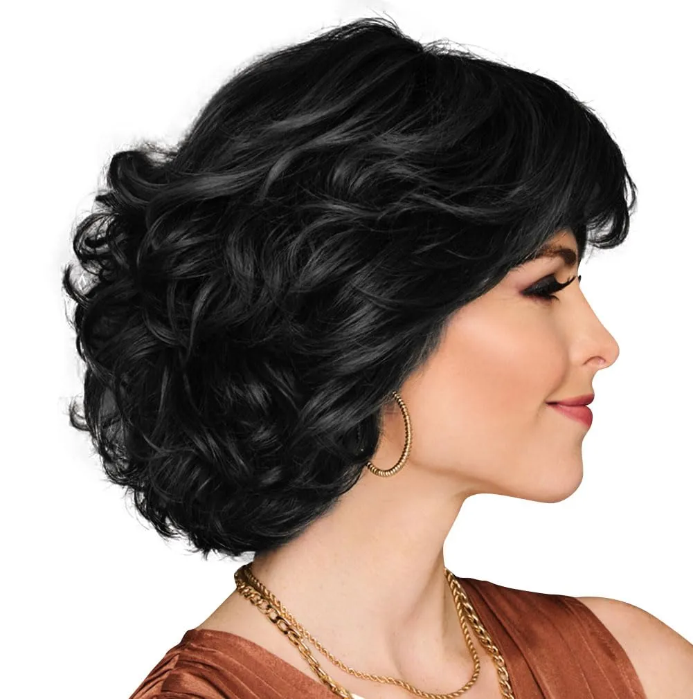 Gimme Drama Chin-Length Pageboy Long Layered Bob Wig by Hairuwear, Average Cap, GF1-2 Double Espresso
