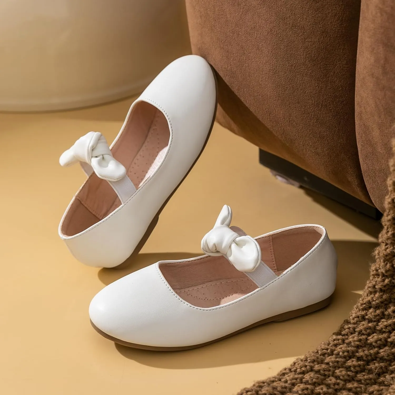 Girls Ballet Flats Dress Shoes Mary Jane Wedding Party Shoes Flower Bridesmaids Princess Shoes Flats