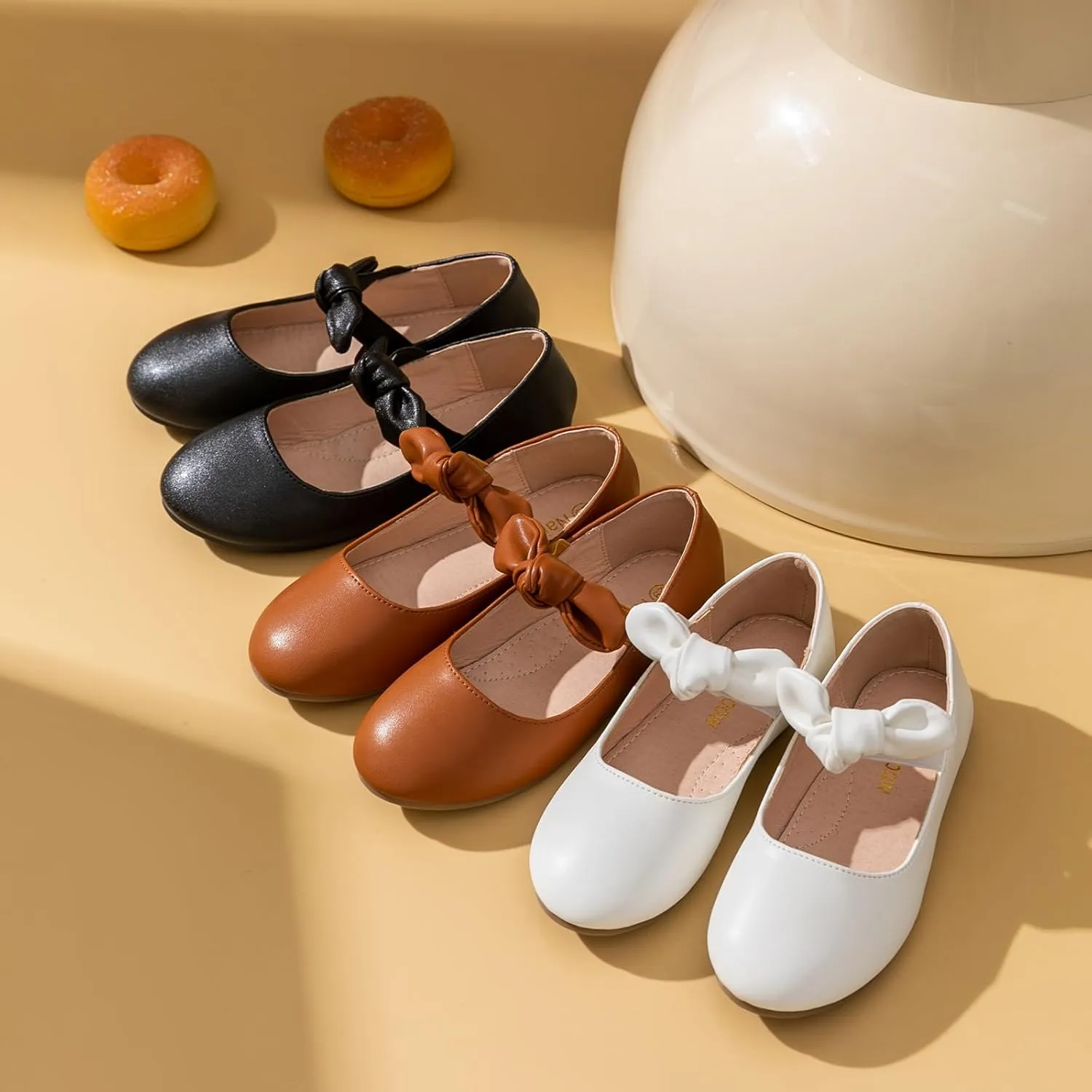 Girls Ballet Flats Dress Shoes Mary Jane Wedding Party Shoes Flower Bridesmaids Princess Shoes Flats