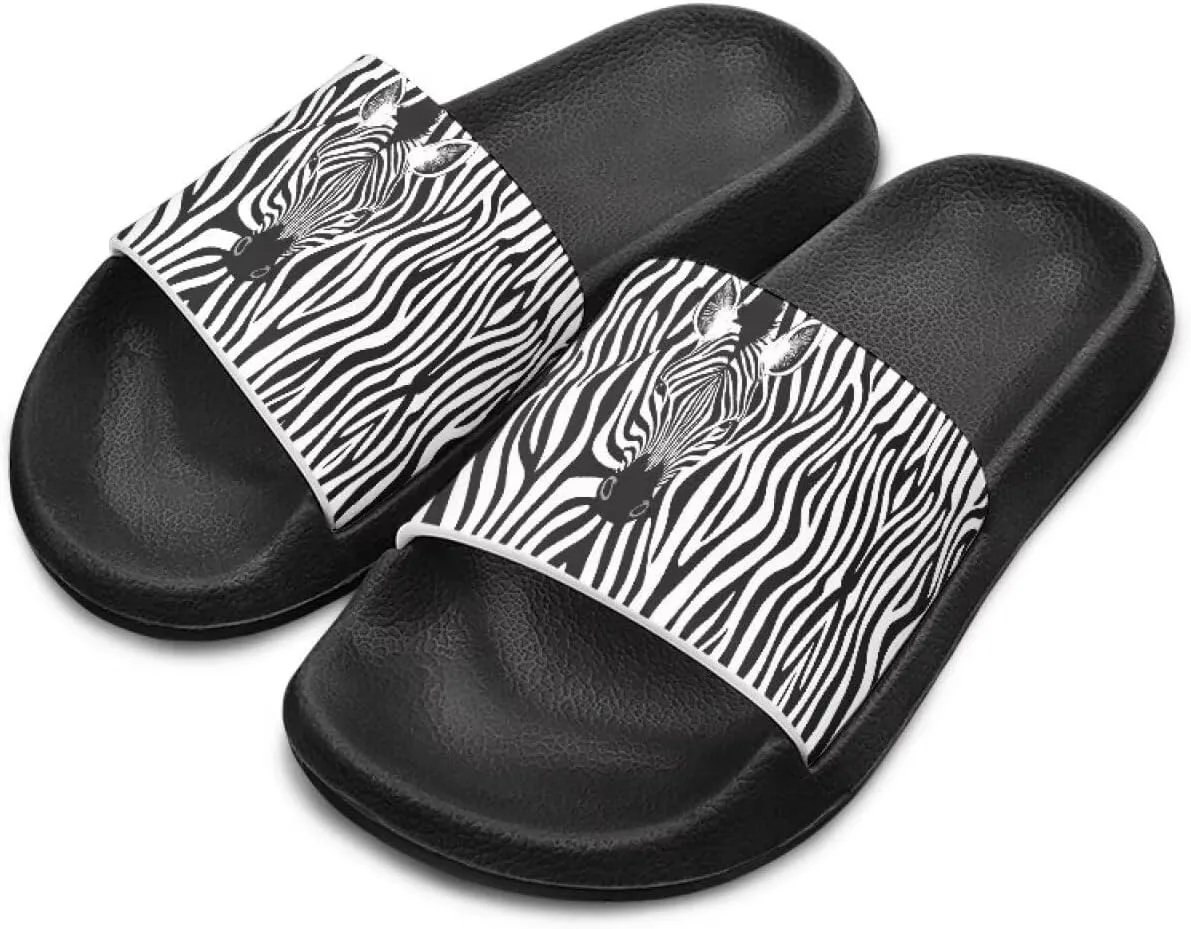 Girls Beach Slippers Open Toe Non Slip Summer Sandals Quick Drying Flat Sandals Soft Sole Bathroom Shoes