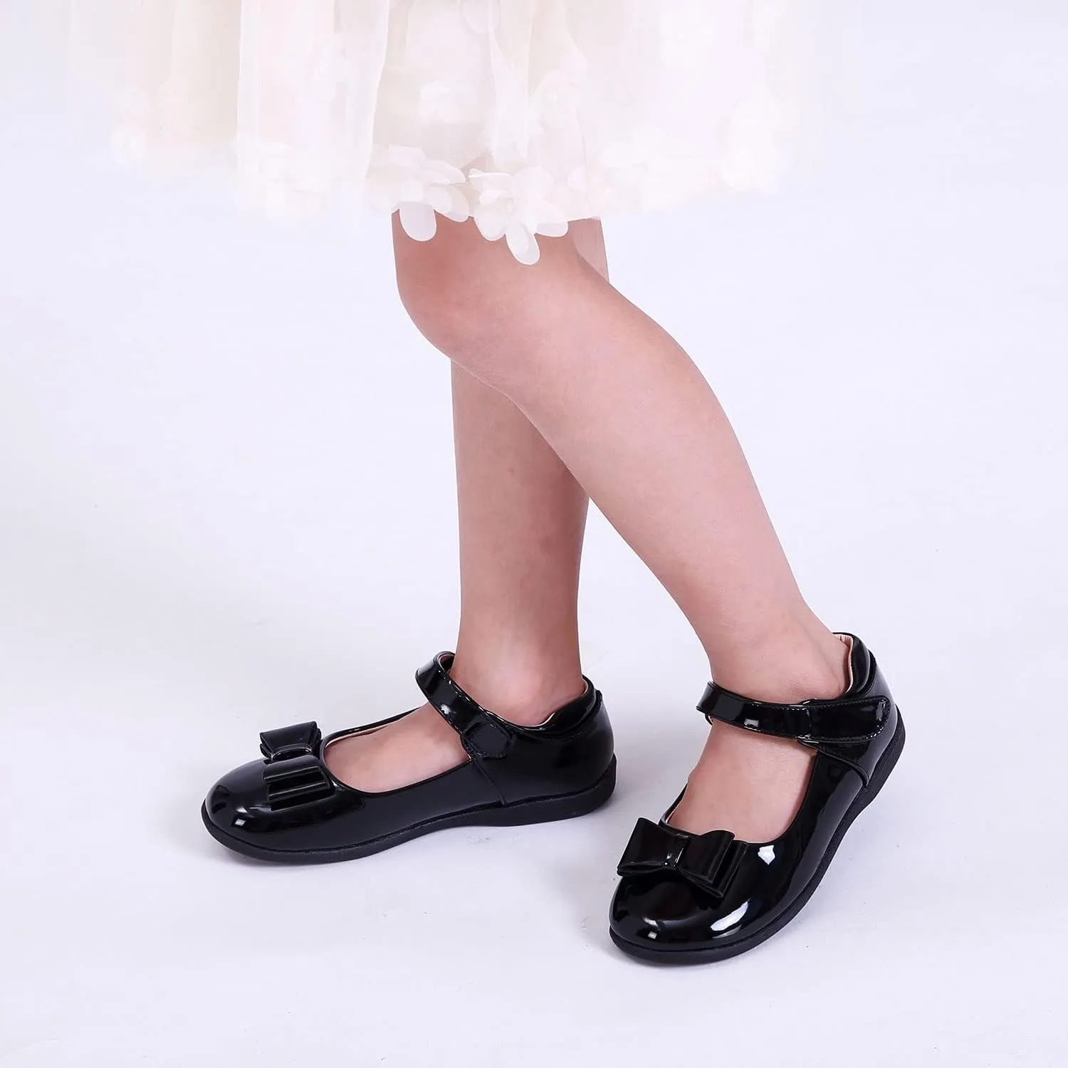 Girls Mary Jane Strap School Uniform Dress Flat Ballet Shoes