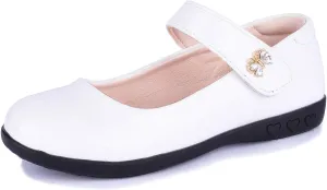 Girls Mary Jane Strap School Uniform Dress Flat Ballet Shoes