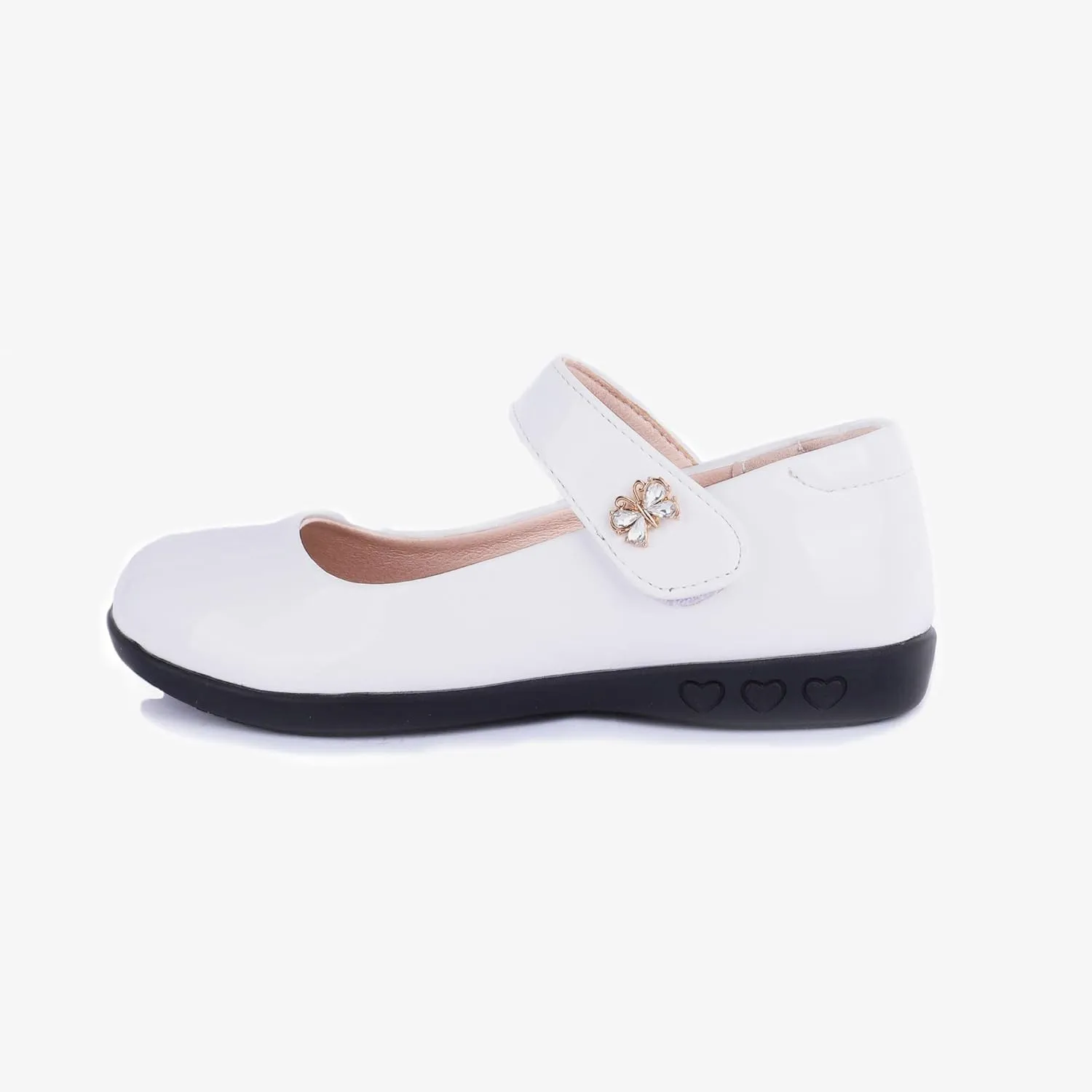 Girls Mary Jane Strap School Uniform Dress Flat Ballet Shoes