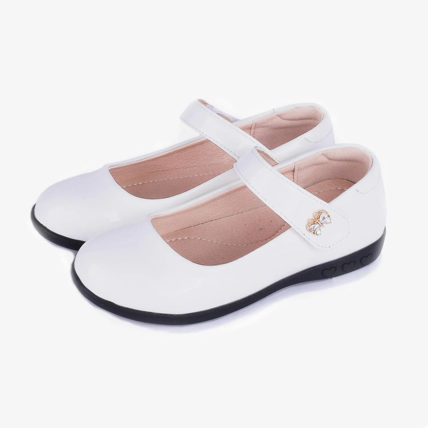Girls Mary Jane Strap School Uniform Dress Flat Ballet Shoes