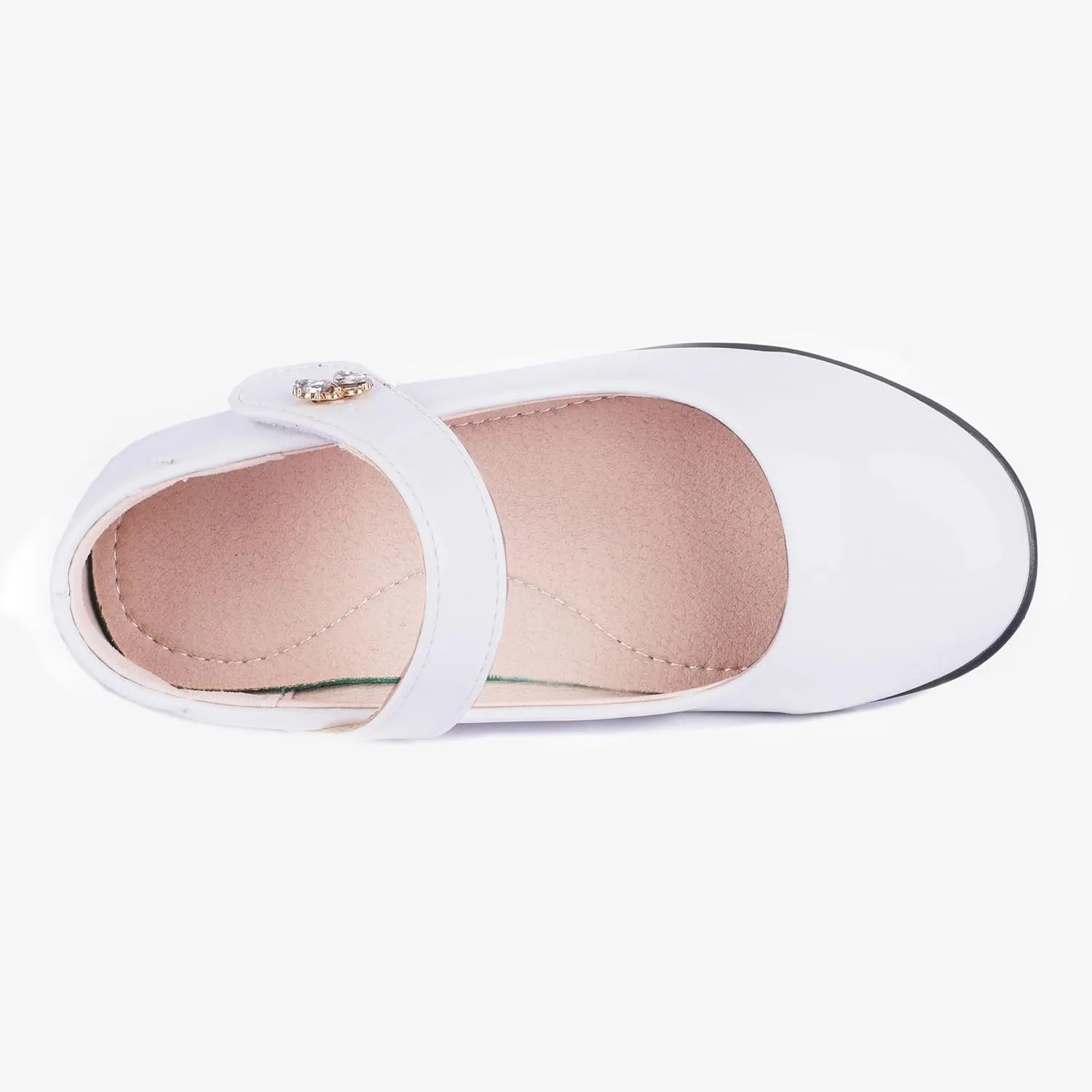 Girls Mary Jane Strap School Uniform Dress Flat Ballet Shoes