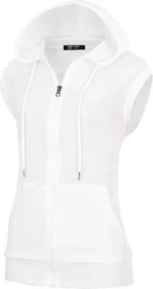 GIVON Women's Lightweight Hooded Vest Sleeveless 1/4 Zip Pullover Casual Hoodie Sweatshirt with Pockets