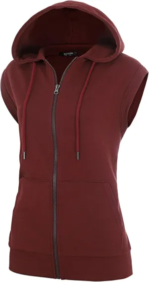 GIVON Women's Lightweight Hooded Vest Sleeveless 1/4 Zip Pullover Casual Hoodie Sweatshirt with Pockets