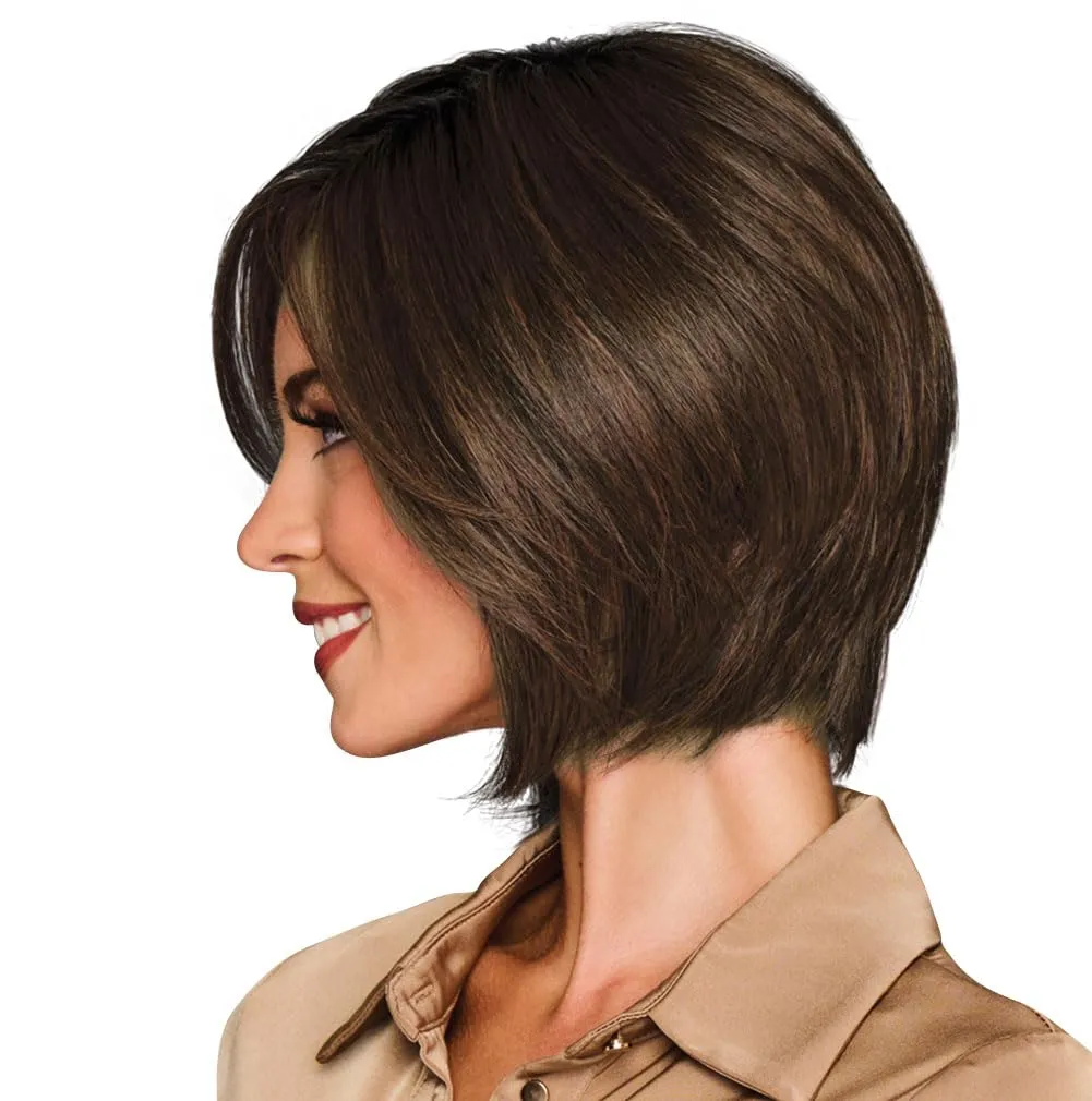 Glamorize Always Mid-Length Bob Wig With Face Framing Features by Hairuwear, Average Cap, GF4-10SS Iced Java