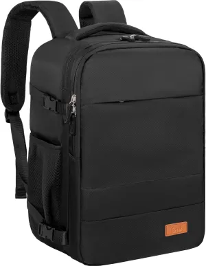 GMAK Travel Backpack for Men Women, Carry on Backpack with USB Charging Port, 15.6 inch Laptop Backpack Lightweight Cabin Bag Casual Daypack 20L Luggage Bags for College, Business, Travel, Black