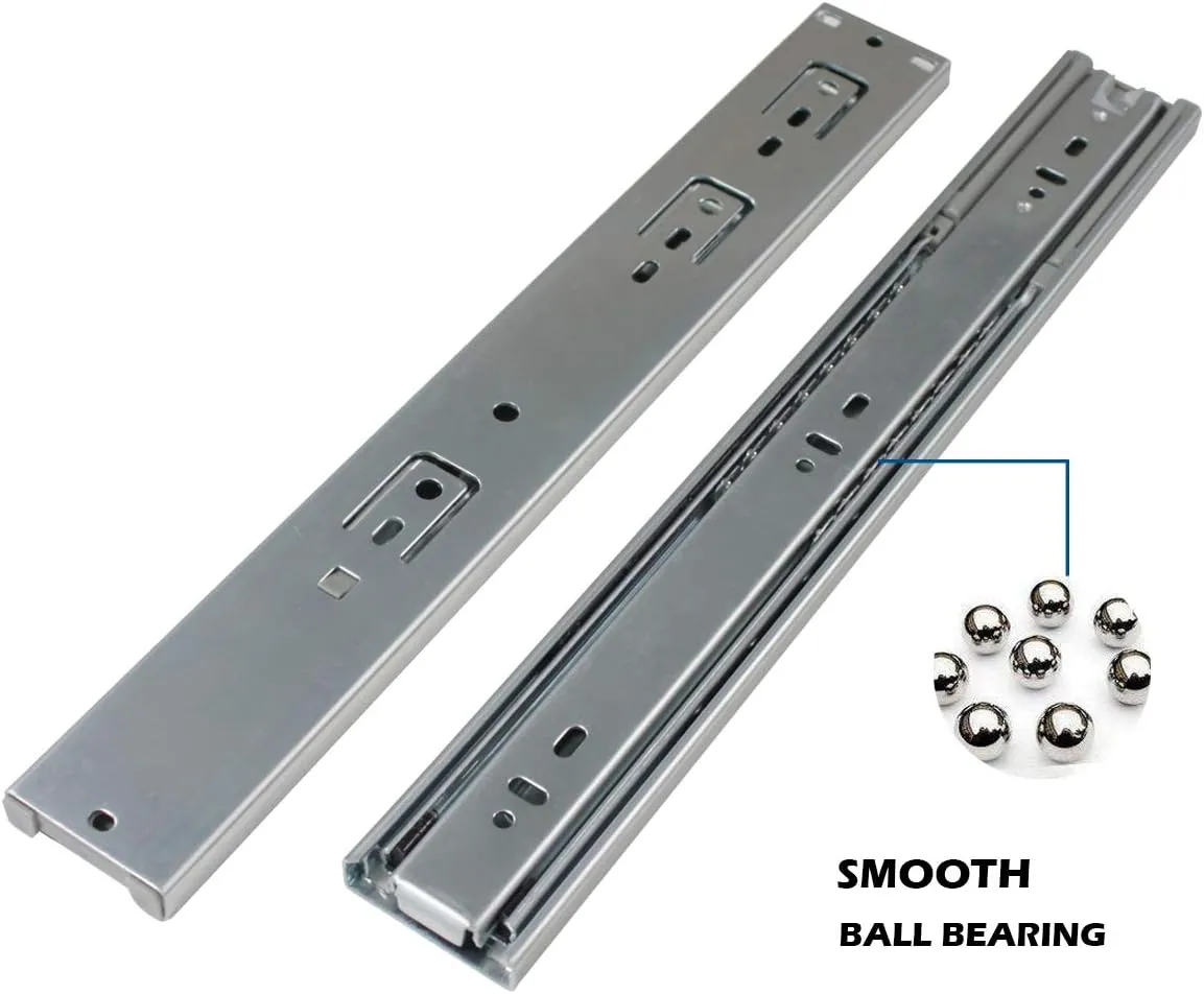 Gobrico 12-Inch 3 Folds Side Mount Soft Close Drawer Slides Full Extension Ball Bearing Runners 5Pair