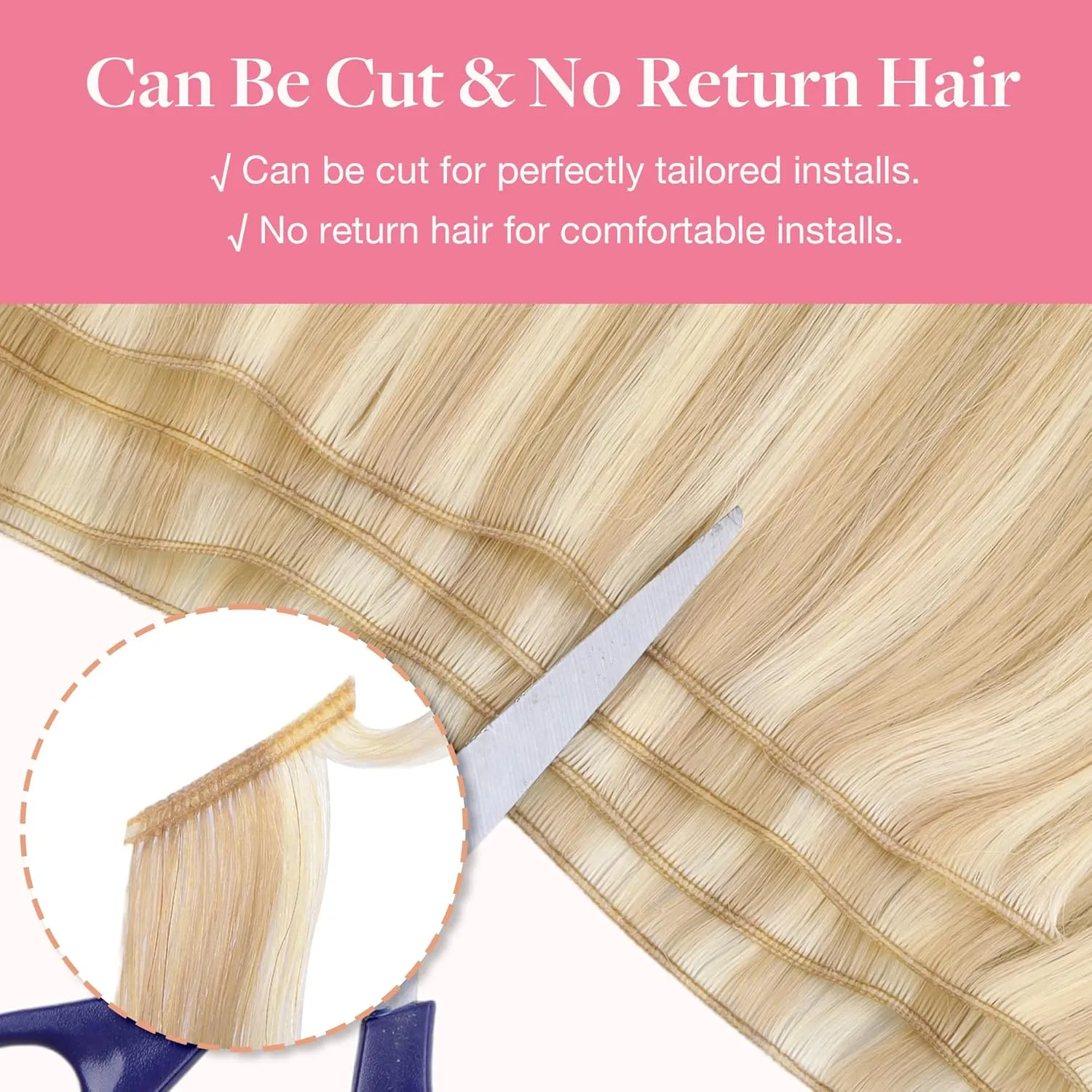 GOO GOO Genius Weft Hair Extensions Human Hair, Sew In Hair Extensions Rooted Remy Weft, 18A/613A Dark Blonde Highlighted Bleach Blonde 22inch 120g, Hand Tied Weft Hair Extensions