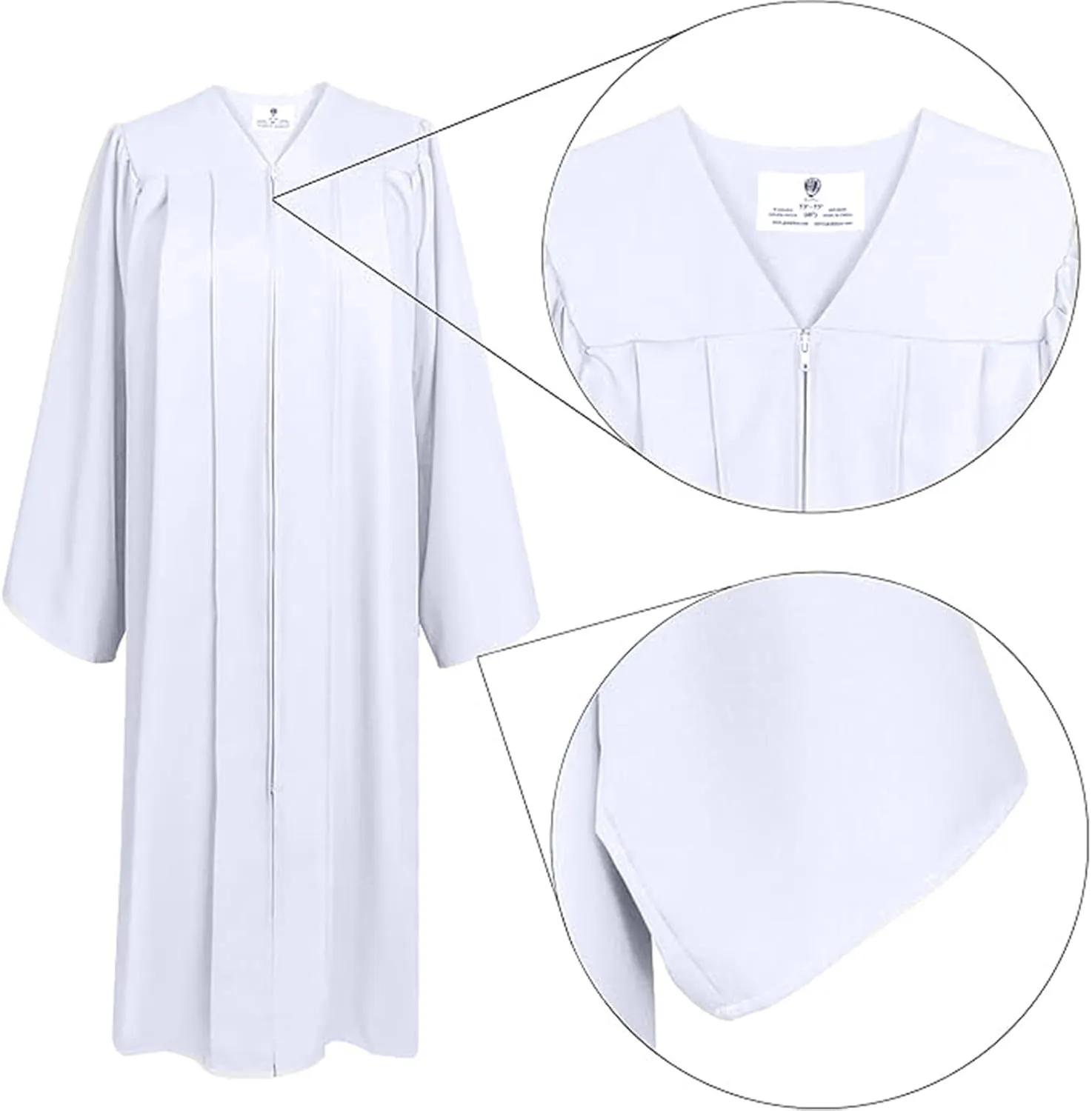 GradPlaza Matte Choir Robe for Church Baptism Officiant Confirmation Costume,Graduation Gown for School,Judge Pastor Robes