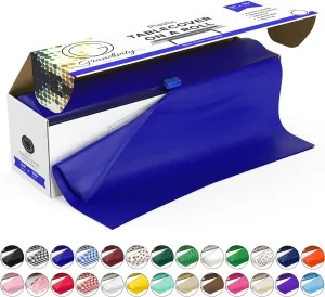 Grandipity Blue Plastic Tablecloth Roll, 54x100’ Rectangular, Disposable with Cutter Box, for Parties & Events
