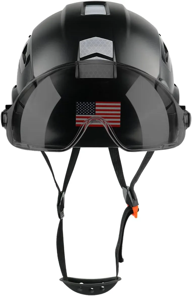 GREEN DEVIL Safety Helmet Hard Hat with Visor Chinstrap Adjustable Lightweight Vented ABS Work Helmet for Men and Women 6-Point Suspension ANSI Z89.1 Approved Ideal for Industrial & Construction