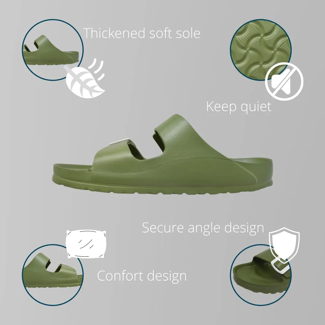 greenbox Women's Adjustable Slip-On EVA Double Buckle Slide Sandals - Lightweight and Comfortable Summer Footwear