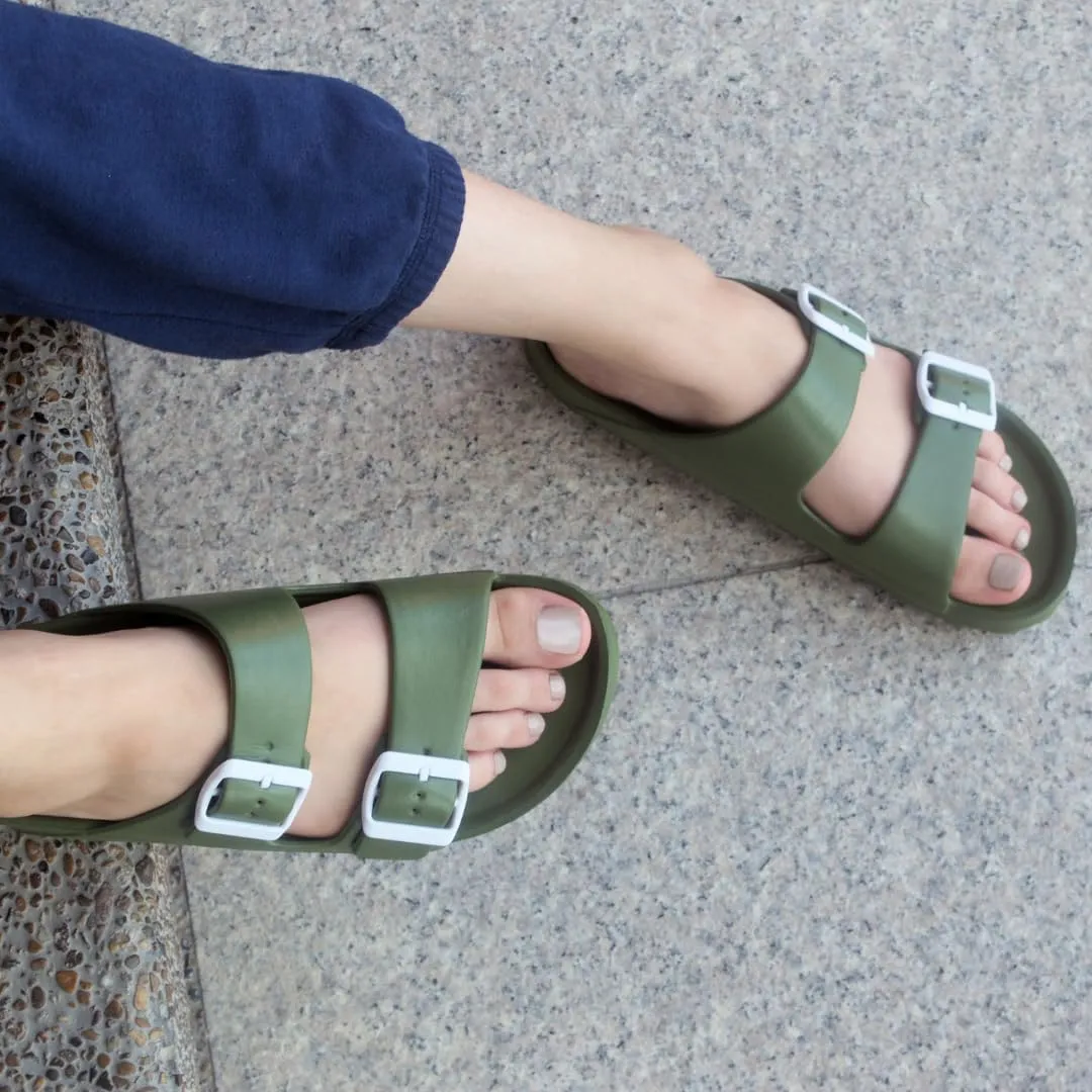greenbox Women's Adjustable Slip-On EVA Double Buckle Slide Sandals - Lightweight and Comfortable Summer Footwear