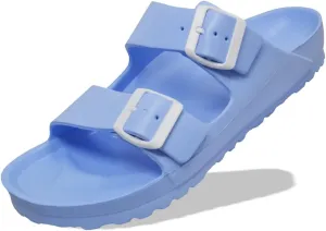 greenbox Women's Adjustable Slip-On EVA Double Buckle Slide Sandals - Lightweight and Comfortable Summer Footwear