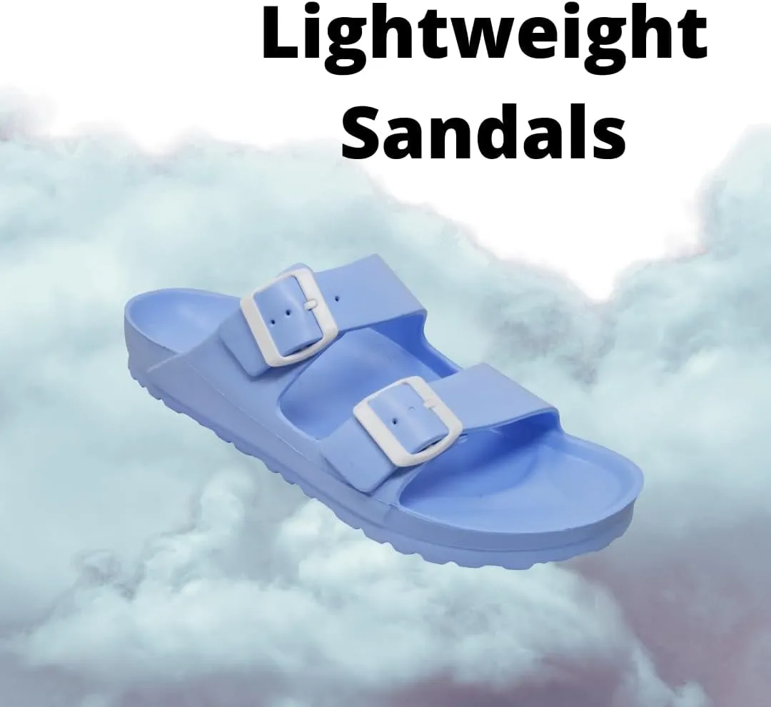greenbox Women's Adjustable Slip-On EVA Double Buckle Slide Sandals - Lightweight and Comfortable Summer Footwear