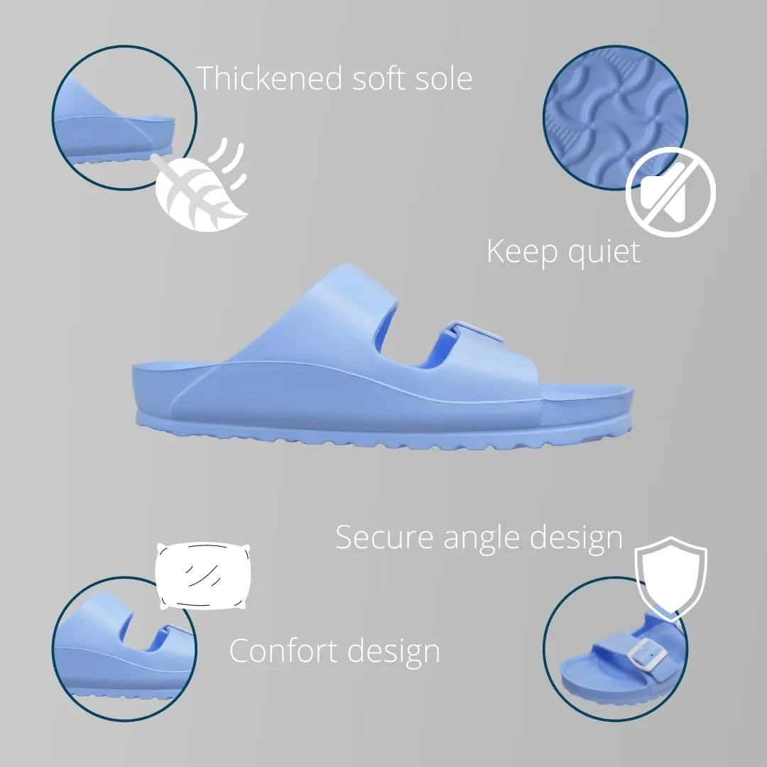 greenbox Women's Adjustable Slip-On EVA Double Buckle Slide Sandals - Lightweight and Comfortable Summer Footwear
