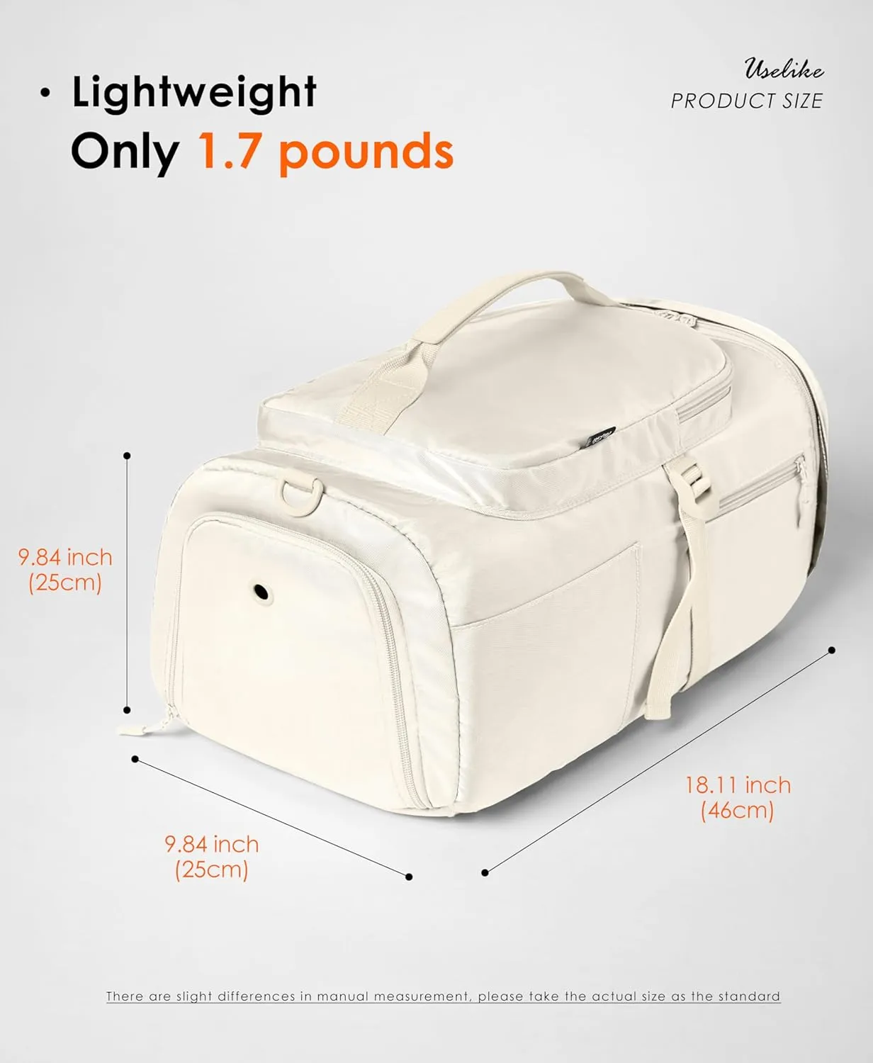Gym Bag for Women Workout Gym Backpack with Shoe Compartment Sports Duffel Bag Multiple Pockets 30L (Cream)