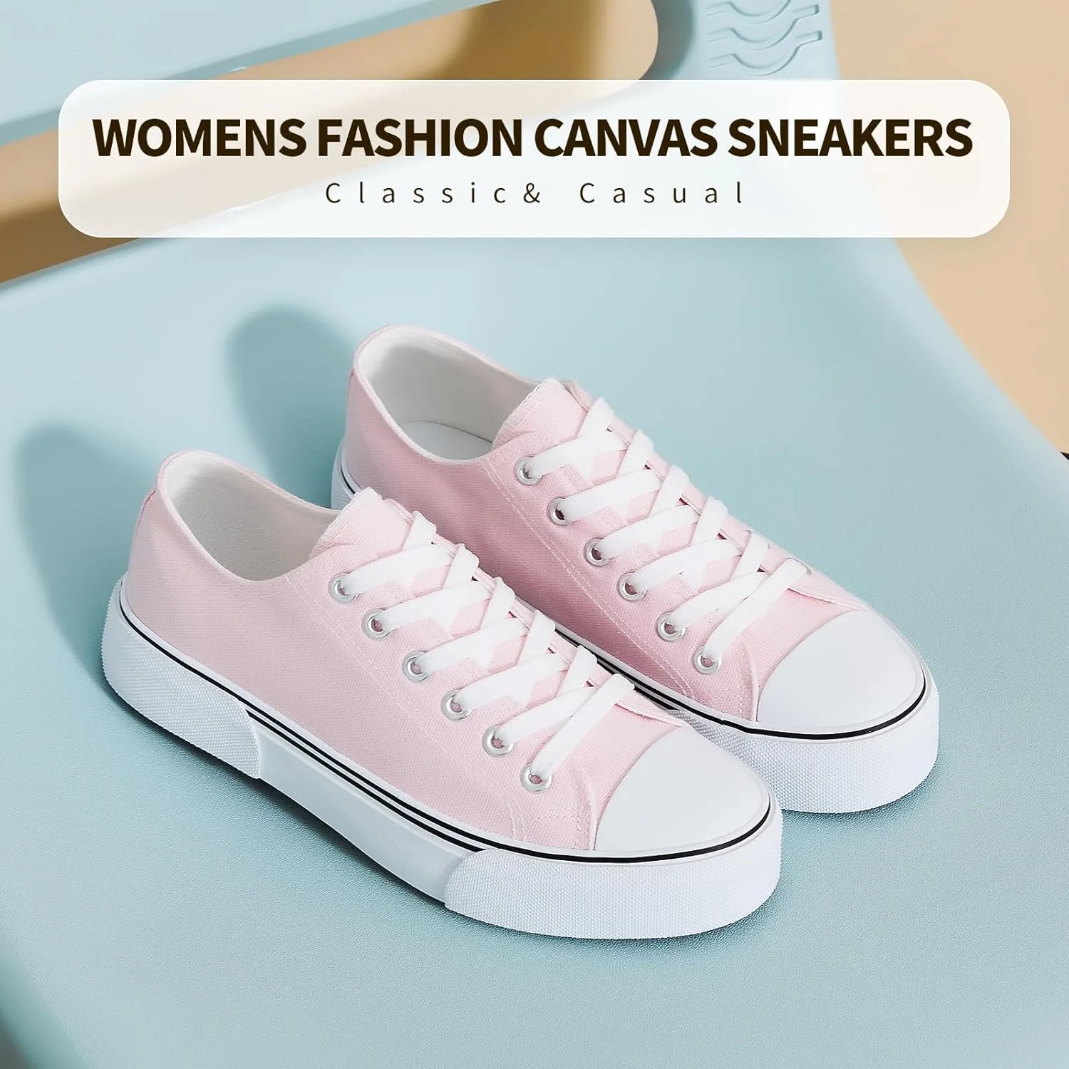 hash bubbie White Sneakers for Women Low Top Canvas Shoes Womens Canvas Sneakers Women's Fashion Sneakers Slip on Casual Tennis Shoes