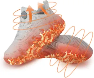Heated Sports Shoes, Fever Suede Lining Sneakers for Men & Women 4000mAh Rechargeable Lithium Battery Power Supply 3 Temperature Settings Hiking Heating Device