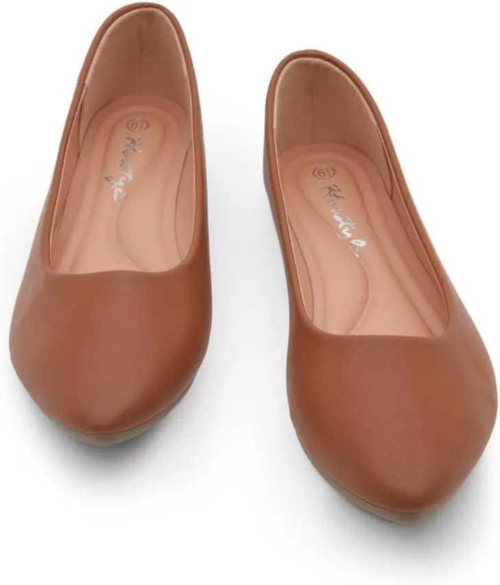 Herstyle Elina Women's Flats, Pointed Toe Ballet Flat Shoes, Slip-On Dressy Flats, Comfortable Casual Ballerina Shoes for Daily Wear, Work, Office, and Party