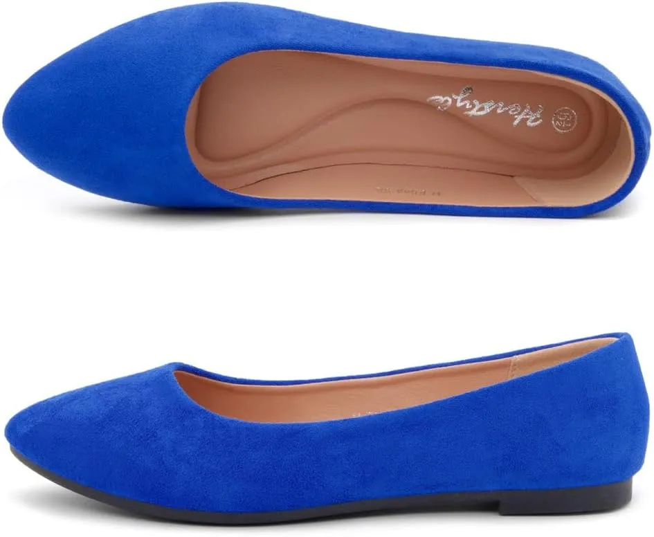 Herstyle Elina Women's Flats, Pointed Toe Ballet Flat Shoes, Slip-On Dressy Flats, Comfortable Casual Ballerina Shoes for Daily Wear, Work, Office, and Party