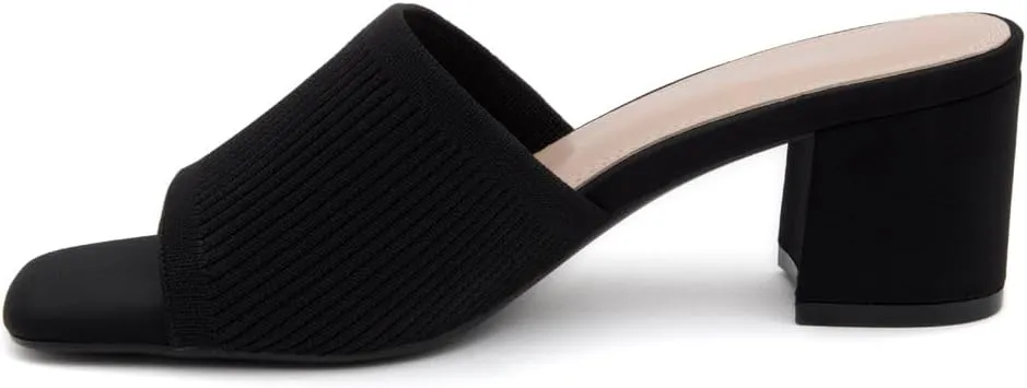 Herstyle Women's Low Heel Slip-On Heeled Mules 2025, Chunky Block Heeled Sandals & Dressy Small Heels, Square Toe | Comfortable Casual Slides for Everyday, Party & Wedding