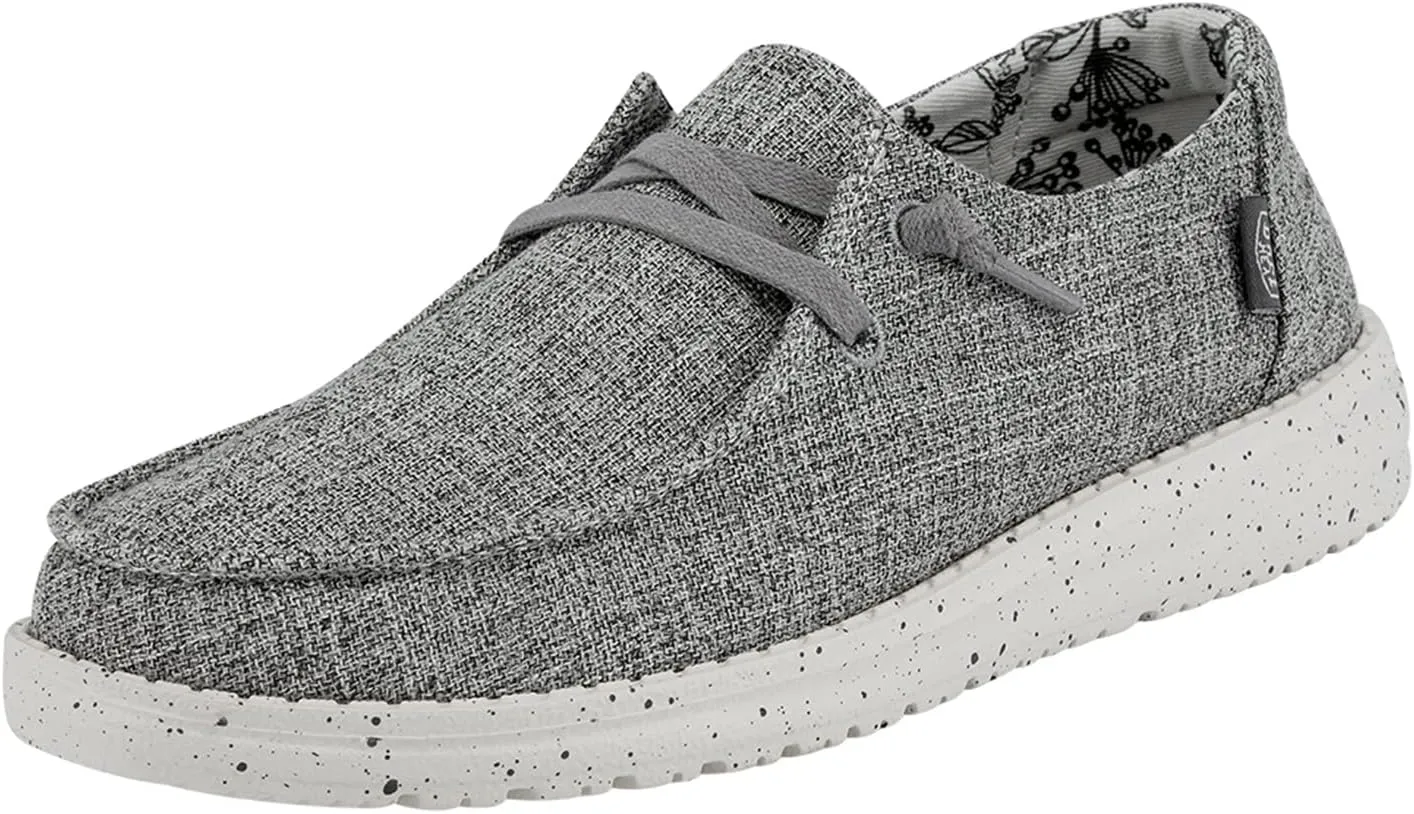 Hey Dude Women's Wendy Linen | Women’s Shoes | Women’s Lace Up Loafers | Comfortable & Light-Weight