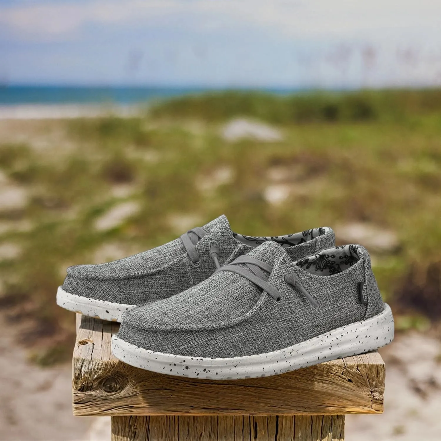 Hey Dude Women's Wendy Linen | Women’s Shoes | Women’s Lace Up Loafers | Comfortable & Light-Weight