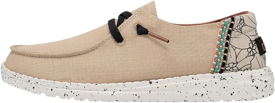 Hey Dude Women's Wendy Linen | Women’s Shoes | Women’s Lace Up Loafers | Comfortable & Light-Weight
