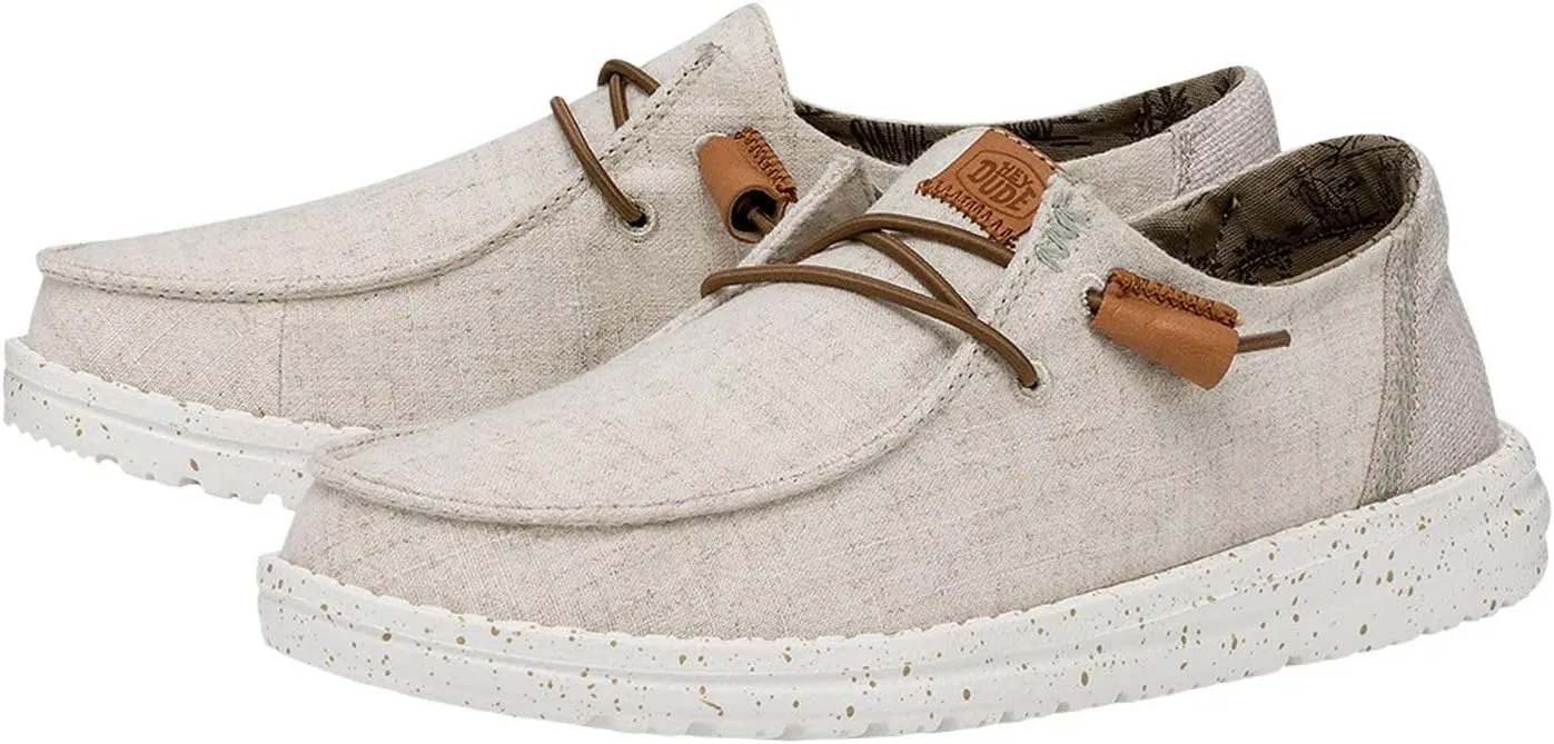 Hey Dude Women's Wendy Washed Canvas | Women’s Shoes | Women’s Lace Up Loafers | Comfortable & Light-Weight